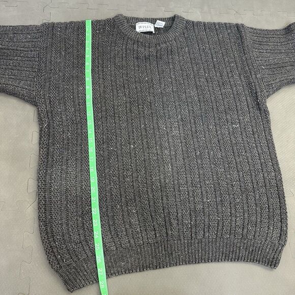 Vintage 90s Duplex Designs Men's Crewneck Sweater Size Large Grey Heavy Charity - Picture 8 of 12